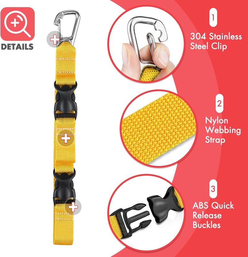 Owekfifv Scuba Fin & Mask Holder, Diving BC Fins Keeper and Mask Clip with Two Quick-release Loop Lanyard Webbing Strap - Image 5